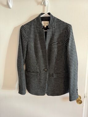 Maison Jules Black and White Houndstooth Blazer